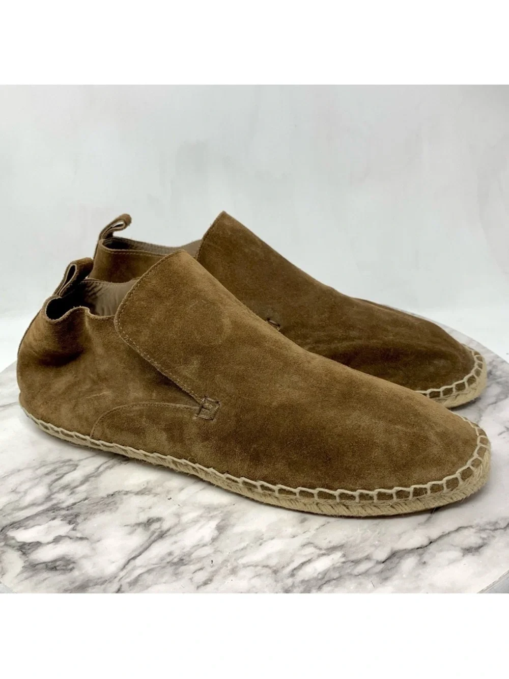 Vince Ronan Soft Unstructured Brown Suede Espadrille Loafer Boots 10 Minimalist
